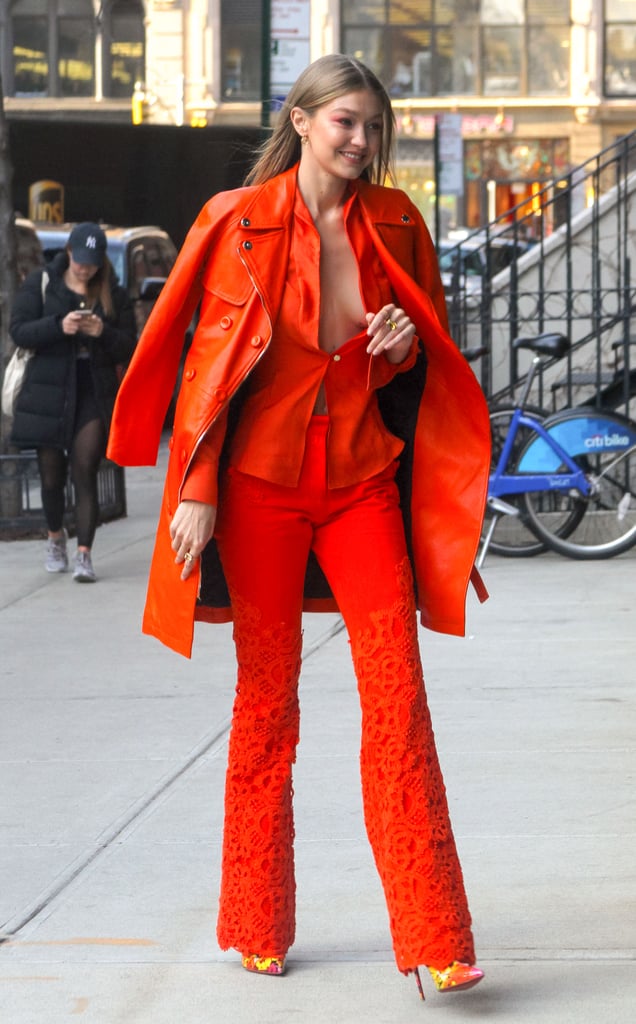 gigi hadid orange dress