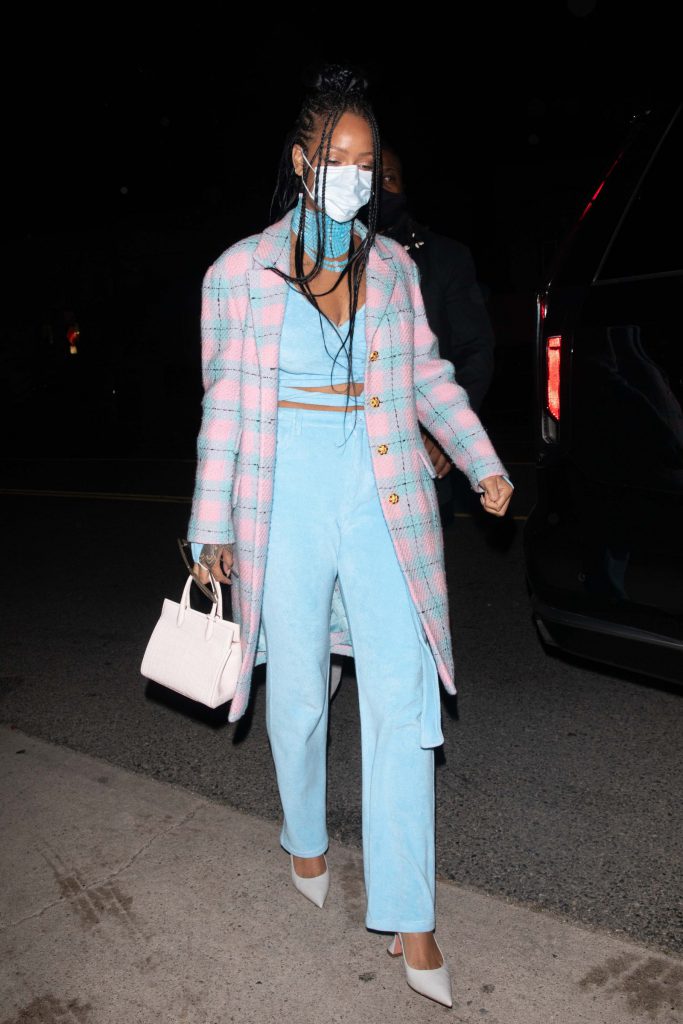 Rihanna in pastel terry coords