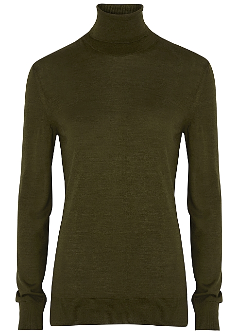 THE ROW Demee green cashmere-blend jumper £1,140.00