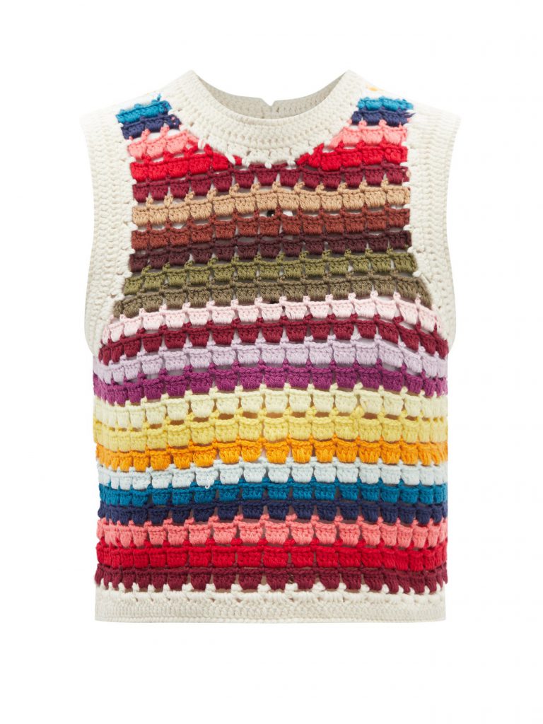 SEA Ziggy striped crochet sweater vest £390