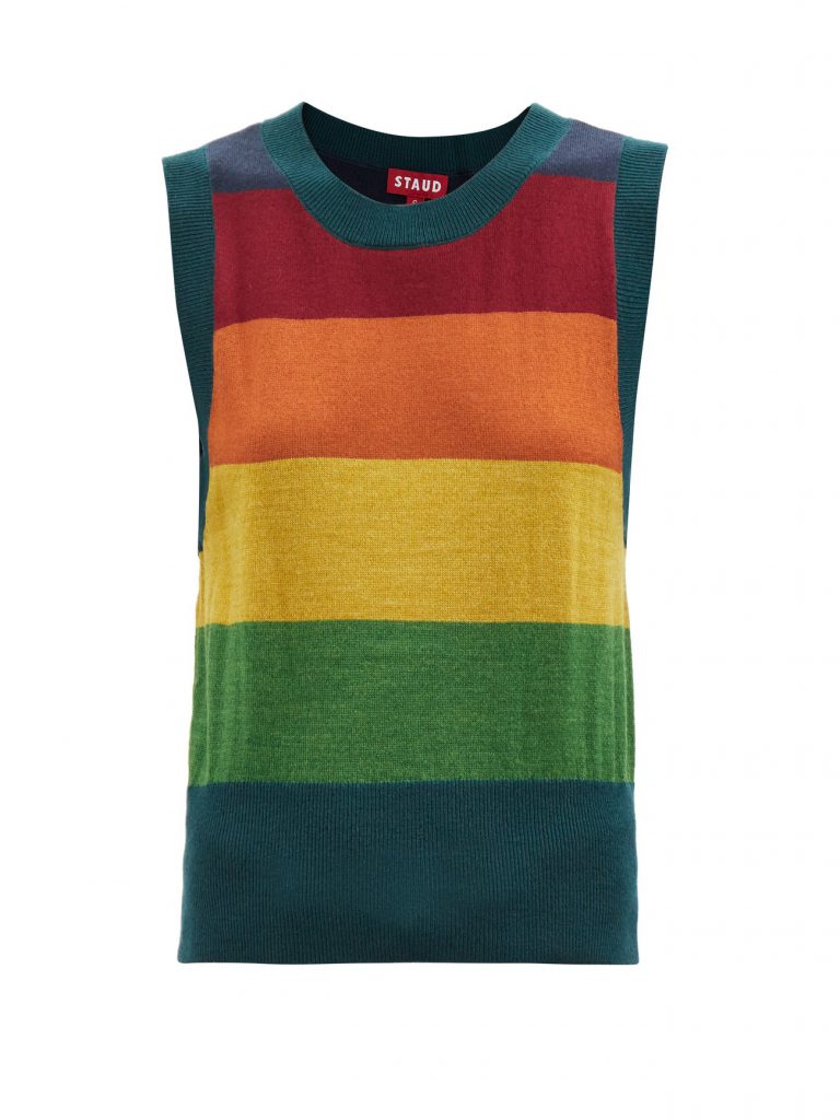 STAUD Gretel colour-block wool-blend vest £200
