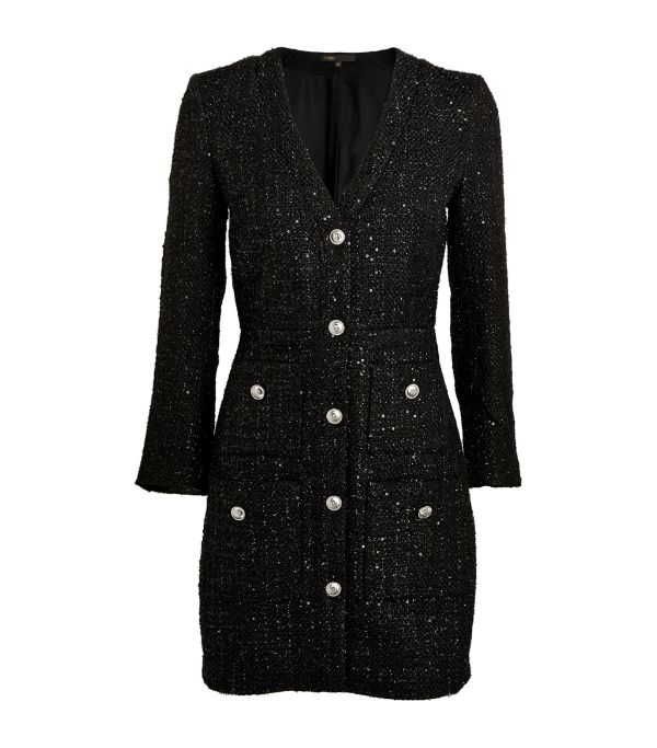 MAJE  Sequin-Embellished Tweed-Style Dress £349
