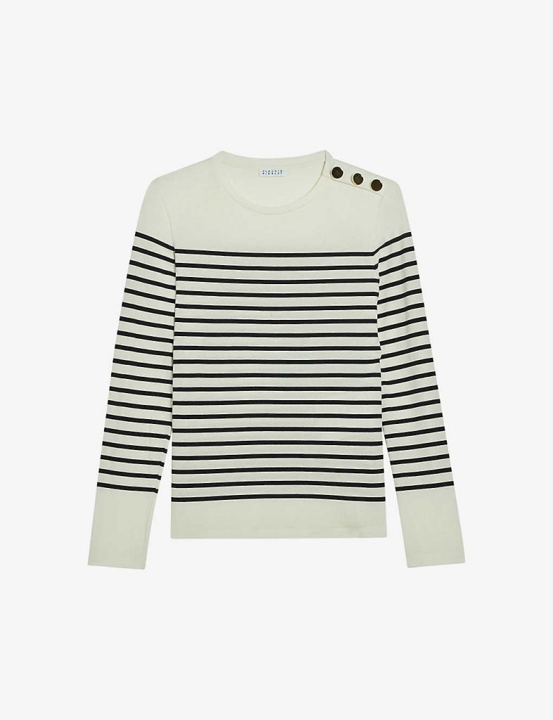 CLAUDIE PIERLOT Trocadero bow-embellished striped T-shirt £139.00