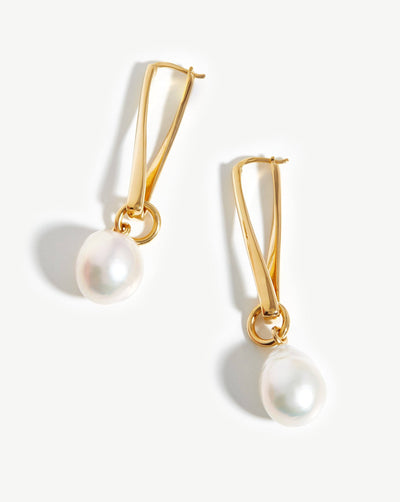 Baroque Pearl Twisted Drop Earrings £205