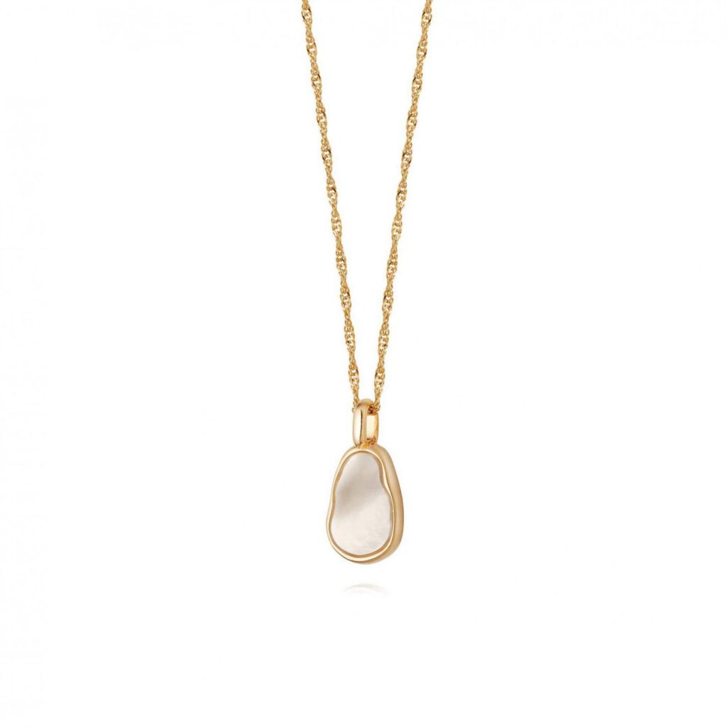 Isla Mother Of Pearl Necklace 18Ct Gold Plate
