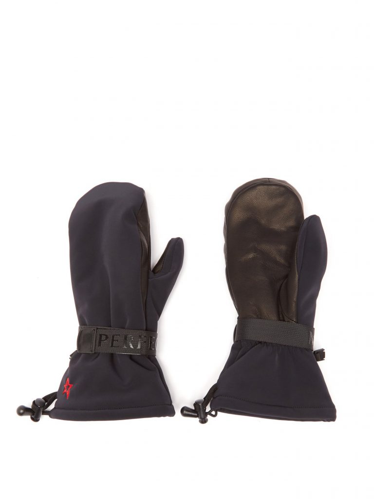 PERFECT MOMENT Davos technical-shell and leather ski mitts £155