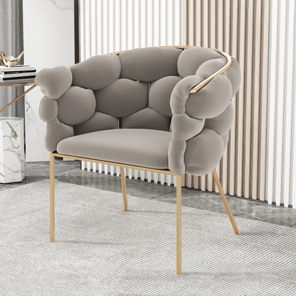 Gray Nordic Accent Chair Velvet Upholstery Chair Tufted Chair Now ￡409.99 Was ￡579.99 