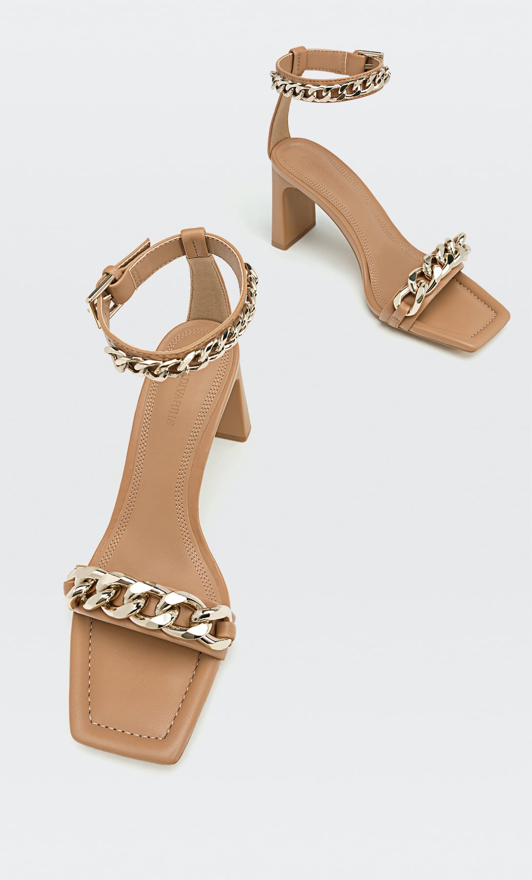 High-heel sandals with chain detail