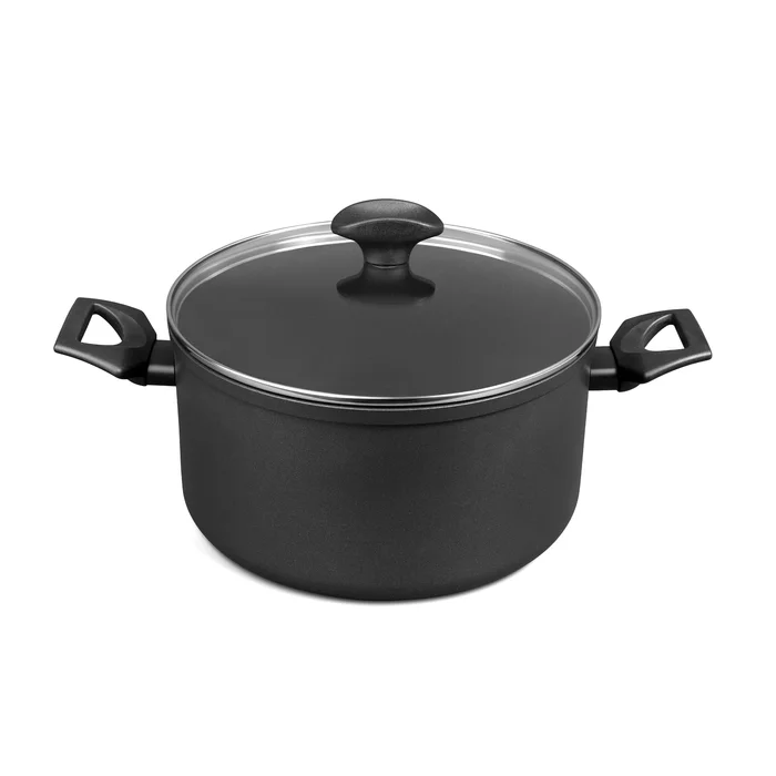 Prestige - 9x Tougher - Stockpot Nonstick - 24cm/5.7 Litre - Durable Cookware - Superior Dimpled Non-stick - Induction Suitable - Dishwasher And Oven Safe - Glass Lids - 10 Year Guarantee