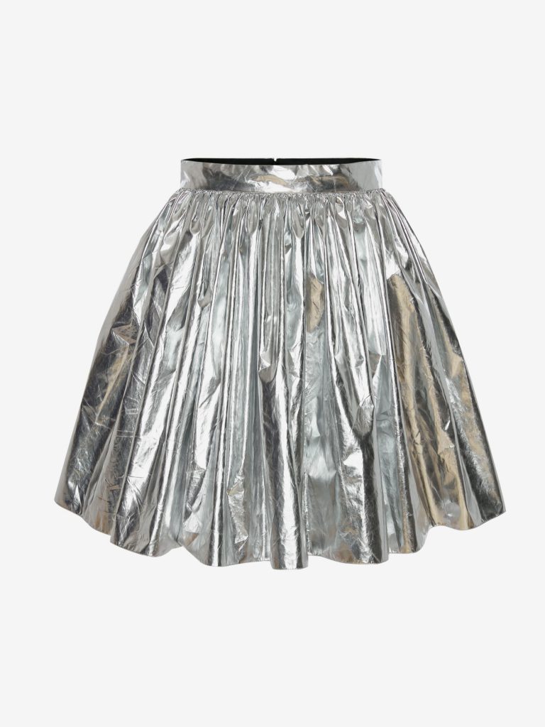 Women's Gathered Mini Skirt in Silver £ 690